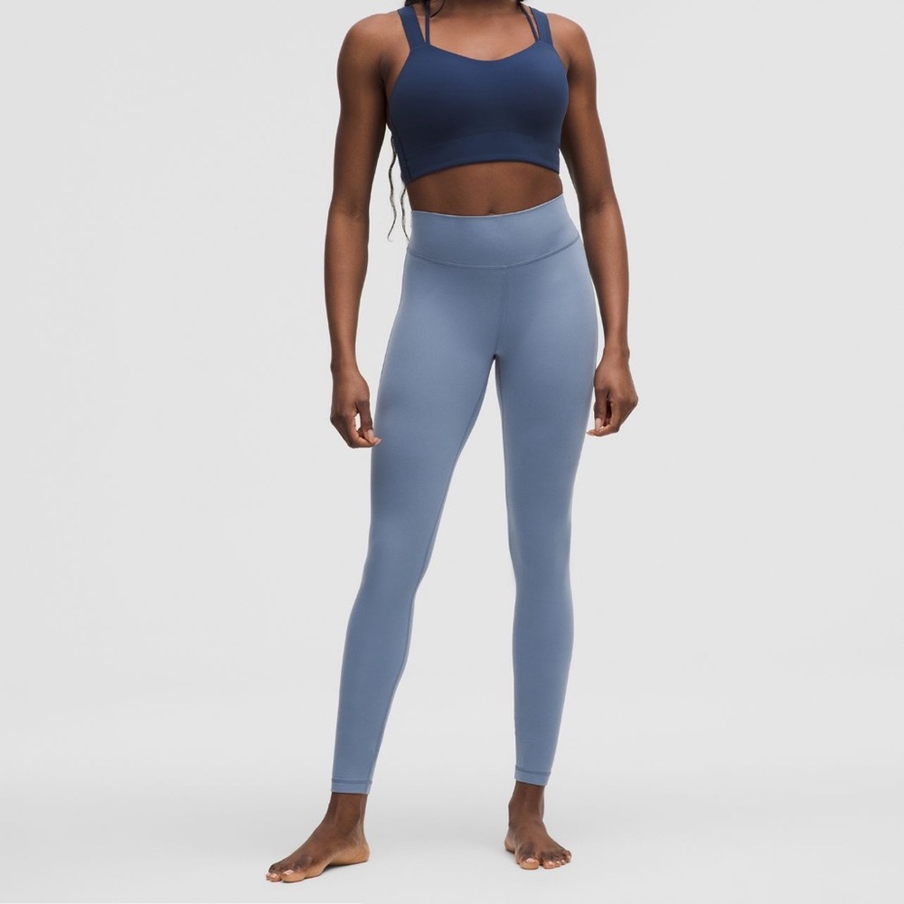Groove High Rise Ribbed Panel Tight - Washed Denim